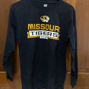 Black Mizzou long-sleeve Tshirt